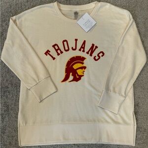 Gameday Couture USC Trojans Cream Side Split Pullover